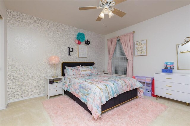 3226 Bridgeport Place Dr, Bridgeton, MO 63044 - bedroom featuring carpet flooring, a ceiling fan, and baseboards