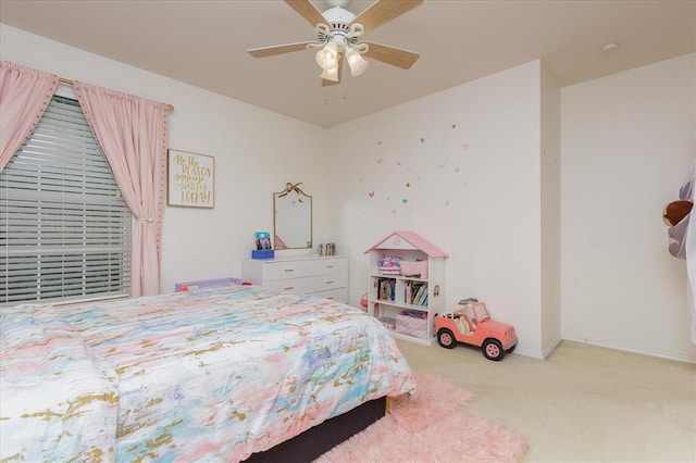 3226 Bridgeport Place Dr, Bridgeton, MO 63044 - carpeted bedroom with a ceiling fan and baseboards