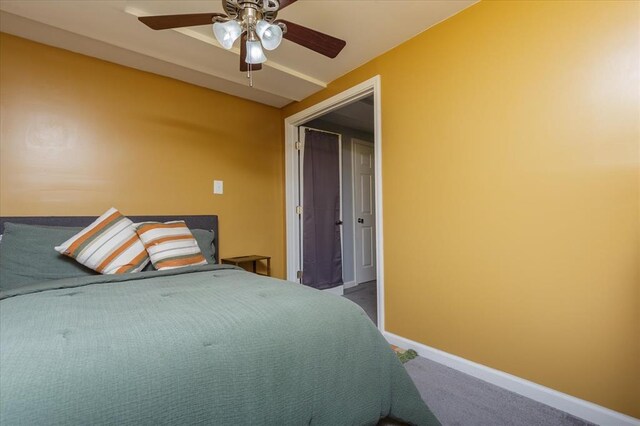 3226 Bridgeport Place Dr, Bridgeton, MO 63044 - bedroom featuring carpet floors, baseboards, and ceiling fan