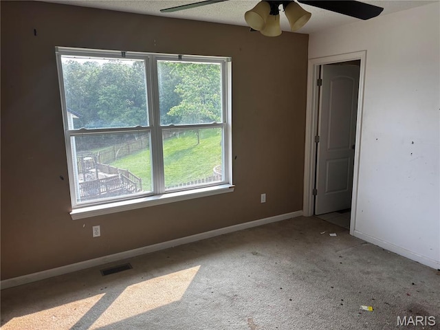 7764 Locust Dr, Barnhart, MO 63012 - carpeted spare room with ceiling fan, plenty of natural light, and baseboards