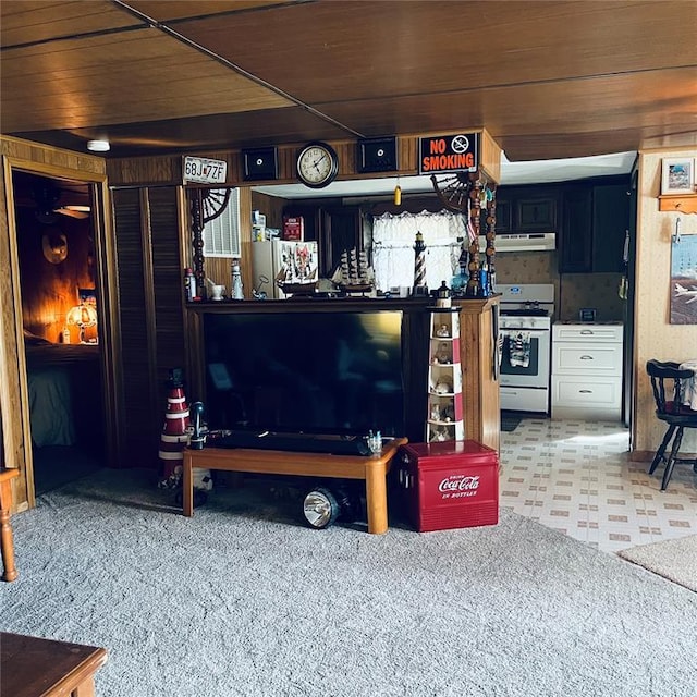 6308 Eagle Ln Unit 6300, French Village, MO 63036 - living area with wood ceiling and carpet flooring