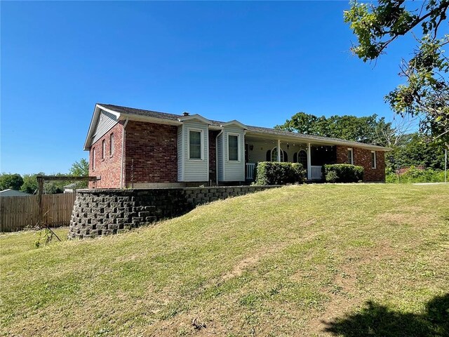 17250 Brewster Ln, Crocker, MO 65452 - rear view of property with brick siding