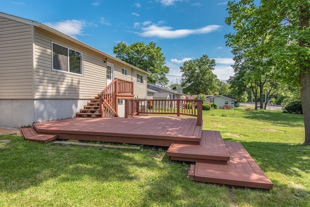 505 Stephanie Ln, Manchester, MO 63011 - wooden terrace with a yard
