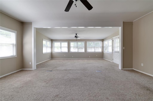 204 Chestnut Dr, Saint Charles, MO 63301 - empty room featuring a ceiling fan, carpet floors, and baseboards