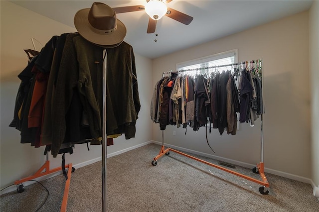 204 Chestnut Dr, Saint Charles, MO 63301 - carpeted bedroom featuring baseboards and a ceiling fan