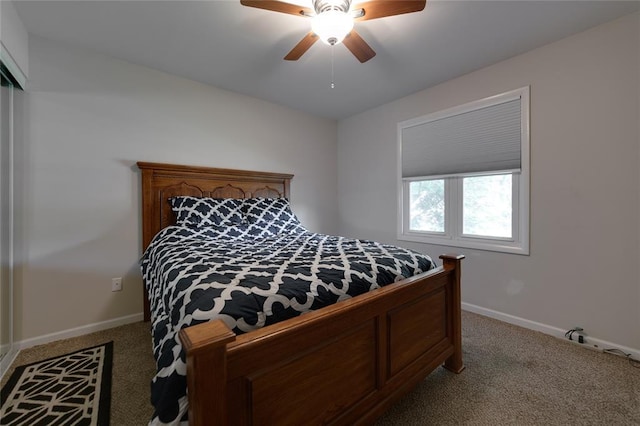 204 Chestnut Dr, Saint Charles, MO 63301 - bedroom featuring carpet flooring, baseboards, and ceiling fan