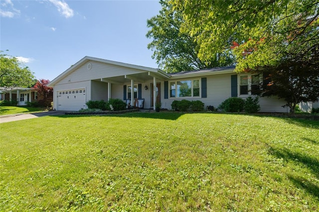 204 Chestnut Dr, Saint Charles, MO 63301 - single story home featuring an attached garage, a front yard, asphalt driveway, and covered porch