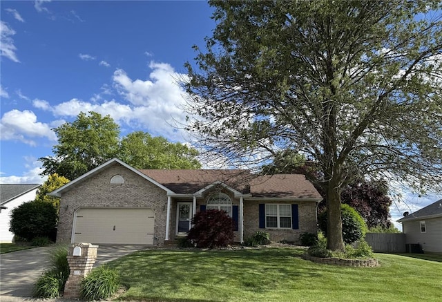 113 Fairway Dr, Maryville, IL 62062 - single story home with a garage, brick siding, and concrete driveway