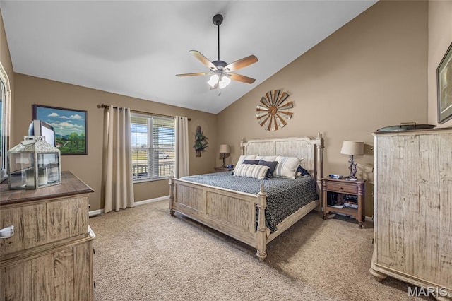 8525 Sagamore Dr, Cedar Hill, MO 63016 - carpeted bedroom featuring ceiling fan and high vaulted ceiling