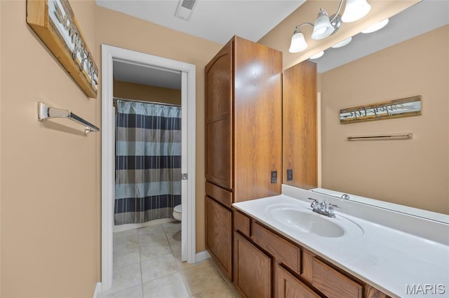 8525 Sagamore Dr, Cedar Hill, MO 63016 - bathroom featuring vanity, tile patterned floors, and a shower with curtain