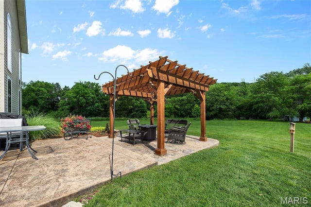 8525 Sagamore Dr, Cedar Hill, MO 63016 - view of grassy yard with a pergola and a patio area