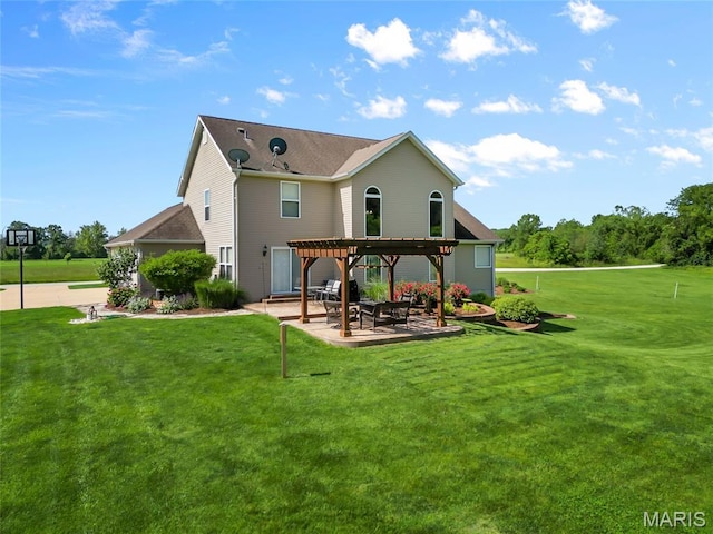8525 Sagamore Dr, Cedar Hill, MO 63016 - rear view of property featuring a pergola, a patio, and a yard