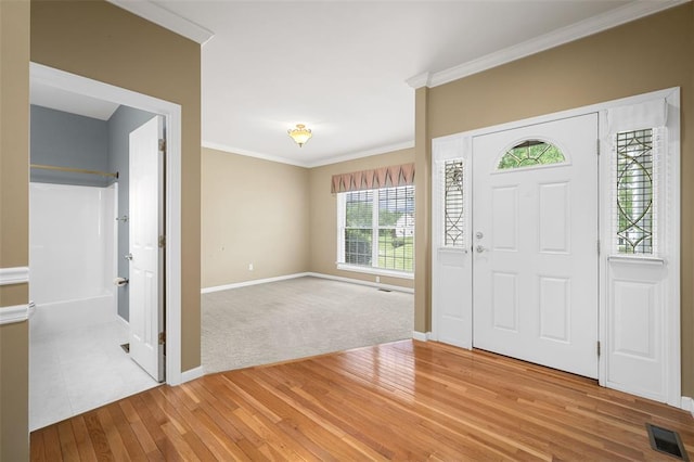 734 River Glen Dr, Ofallon, MO 63368 - entryway featuring hardwood / wood-style floors, crown molding, and baseboards