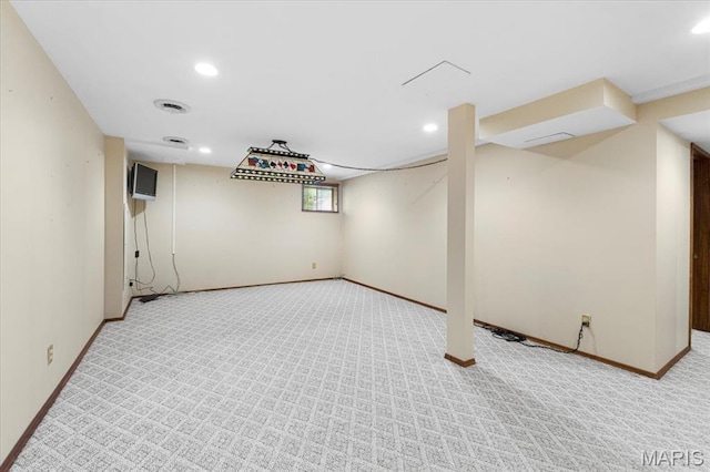 767 Carman Meadows Dr S, Manchester, MO 63021 - basement featuring carpet and recessed lighting