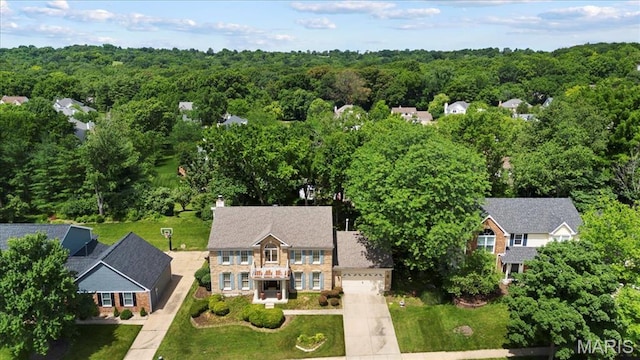 767 Carman Meadows Dr S, Manchester, MO 63021 - view from above of property with a forest