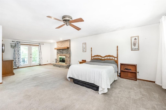 14 Shallowbrook Dr, Ofallon, IL 62269 - bedroom featuring carpet floors, french doors, access to outside, and baseboards