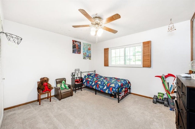 14 Shallowbrook Dr, Ofallon, IL 62269 - bedroom with carpet flooring, baseboards, and a ceiling fan