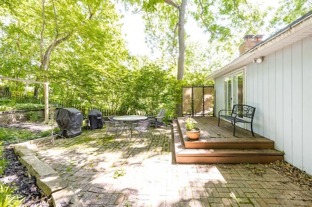 14 Shallowbrook Dr, Ofallon, IL 62269 - deck featuring grilling area, a patio area, and outdoor dining space