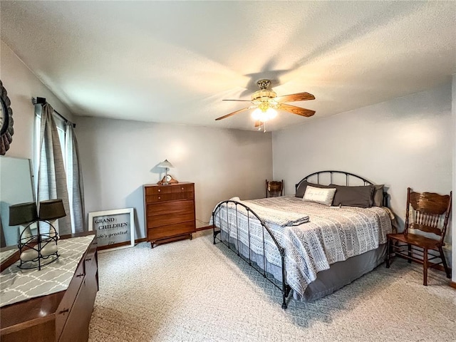 619 Cleveland St, Paris, MO 65275 - bedroom featuring light colored carpet, a ceiling fan, and a textured ceiling