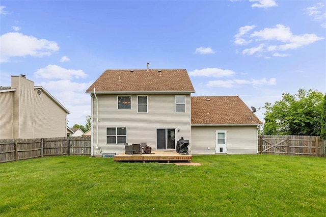 1519 Progress Ln, Belleville, IL 62221 - rear view of property featuring a deck and a shingled roof