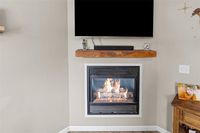 1519 Progress Ln, Belleville, IL 62221 - detailed view of baseboards and a glass covered fireplace