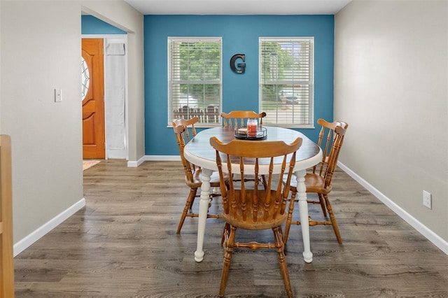 1519 Progress Ln, Belleville, IL 62221 - dining area with baseboards and wood finished floors