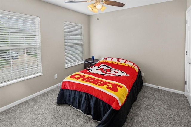 1519 Progress Ln, Belleville, IL 62221 - carpeted bedroom with baseboards and ceiling fan