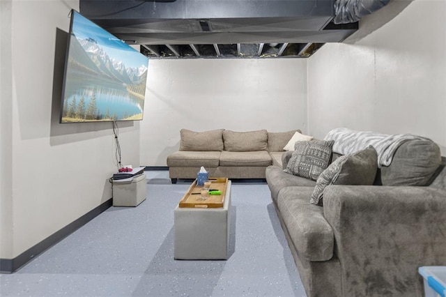 1519 Progress Ln, Belleville, IL 62221 - living area featuring baseboards and speckled floor