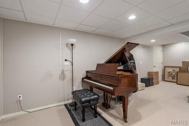 1575 Uthoff Dr, Fenton, MO 63026 - sitting room featuring carpet, a drop ceiling, and recessed lighting