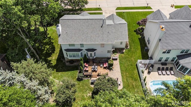 1575 Uthoff Dr, Fenton, MO 63026 - aerial view of property and surrounding area featuring a pool