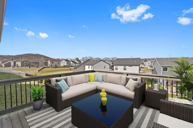 1355 Bloomfield Dr, Eureka, MO 63025 - wooden deck featuring a residential view and an outdoor hangout area