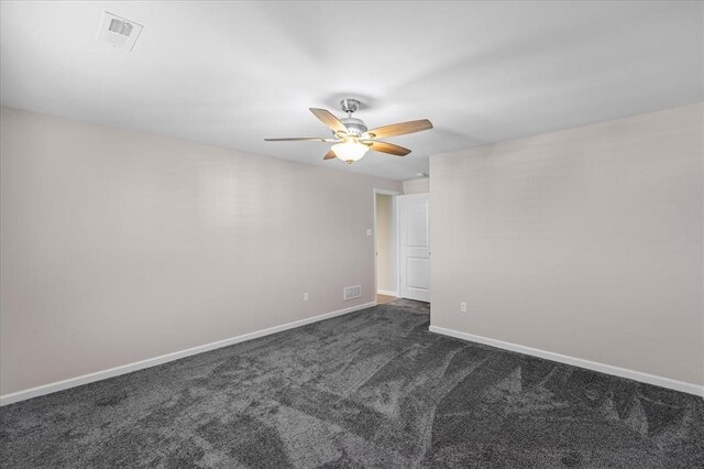 1355 Bloomfield Dr, Eureka, MO 63025 - empty room with dark carpet, ceiling fan, and baseboards