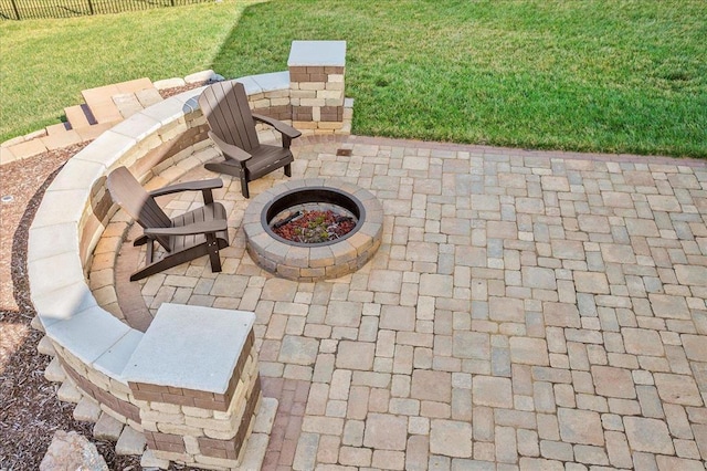 1355 Bloomfield Dr, Eureka, MO 63025 - view of patio featuring an outdoor fire pit