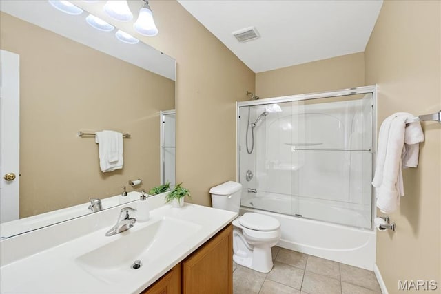 1423 Villas Estates Dr, Saint Louis, MO 63026 - bathroom with vanity, tile patterned flooring, and shower / bath combination with glass door