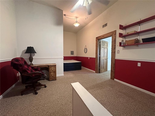 417 S Kingshighway St, Sikeston, MO 63801 - carpeted home office featuring ceiling fan and baseboards