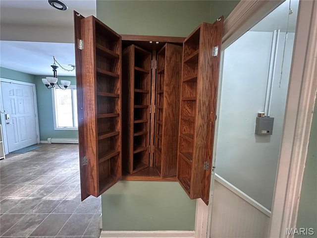 417 S Kingshighway St, Sikeston, MO 63801 - walk in closet featuring a baseboard radiator and a chandelier