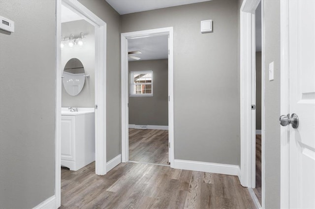 113 Brand Ave, Red Bud, IL 62278 - hall with wood finished floors and baseboards