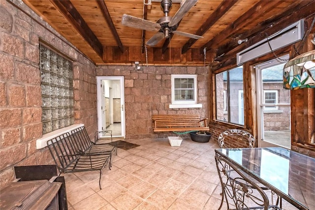 12810 Big Bend Rd, Kirkwood, MO 63122 - unfurnished sunroom with beam ceiling