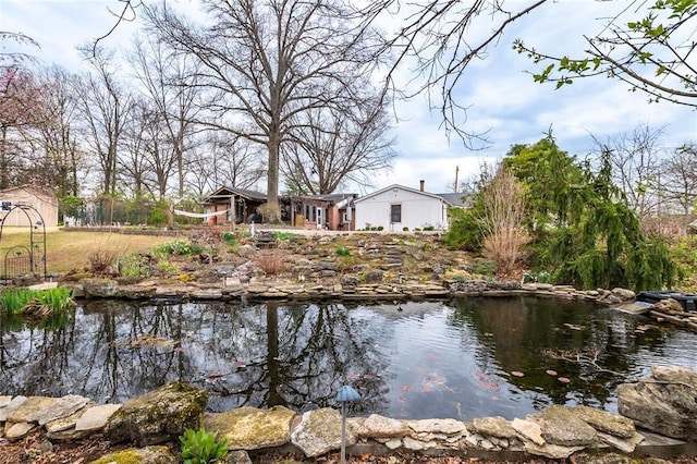 12810 Big Bend Rd, Kirkwood, MO 63122 - water view with a small pond