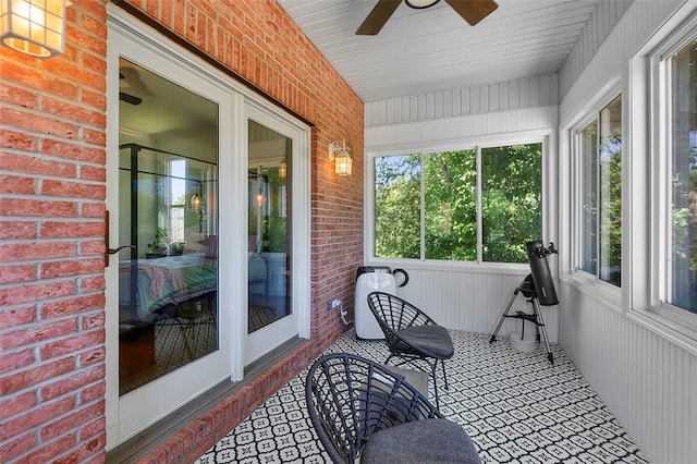 1014 Trailridge Dr, Jackson, MO 63755 - sunroom featuring a ceiling fan