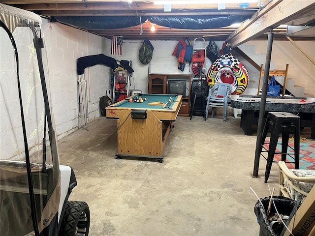 194 Craft Subdivision Rds, Greenville, MO 63944 - unfinished basement with billiards