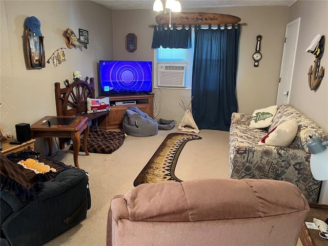 194 Craft Subdivision Rds, Greenville, MO 63944 - living room featuring carpet and cooling unit