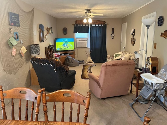 194 Craft Subdivision Rds, Greenville, MO 63944 - carpeted living area with ceiling fan and cooling unit