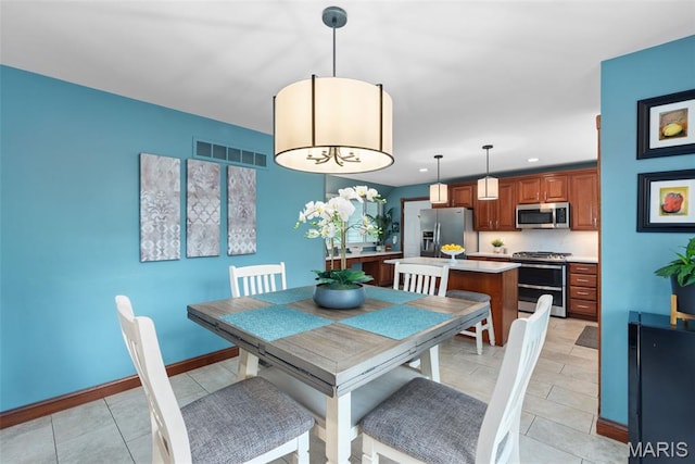 2854 Championship Blvd, Saint Louis, MO 63129 - dining room featuring baseboards, recessed lighting, and light tile patterned flooring