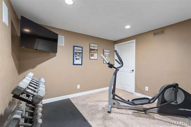 2854 Championship Blvd, Saint Louis, MO 63129 - workout room with recessed lighting and baseboards