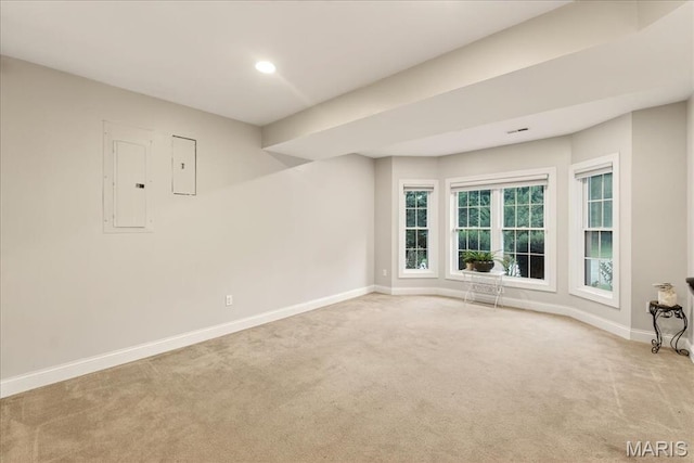 125 Park Lawn Est, Fenton, MO 63026 - empty room featuring electric panel, carpet floors, and recessed lighting