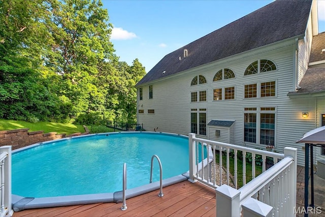 125 Park Lawn Est, Fenton, MO 63026 - swimming pool with a wooden deck