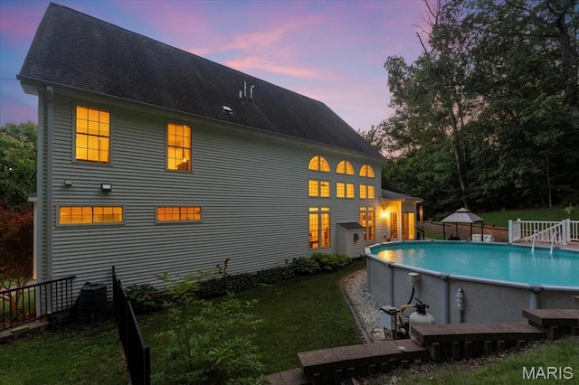 125 Park Lawn Est, Fenton, MO 63026 - view of pool at dusk