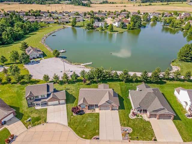 1051 Creekside Dr, Waterloo, IL 62298 - aerial perspective of suburban area with a nearby body of water