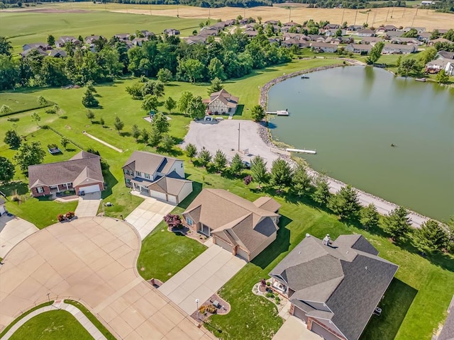 1051 Creekside Dr, Waterloo, IL 62298 - aerial view of residential area featuring a large body of water
